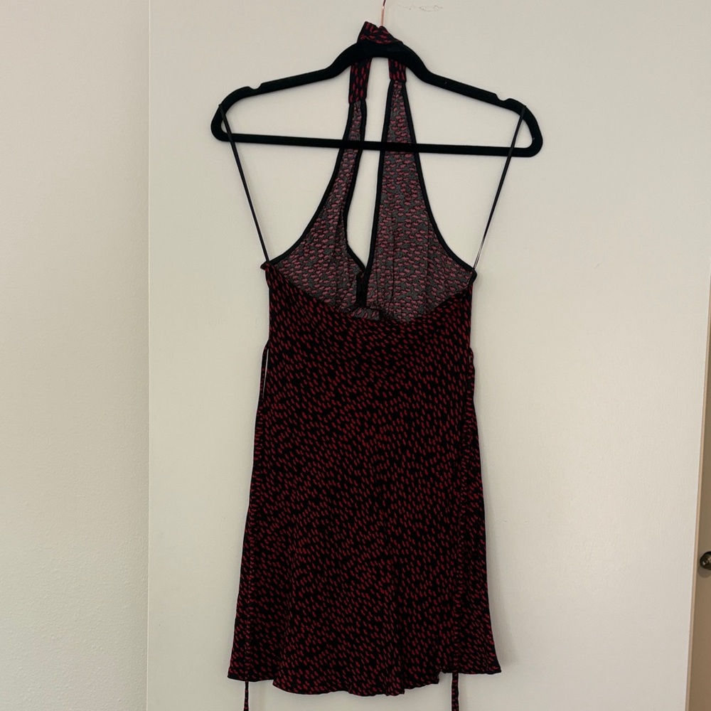 Reformation Red and Black Halter Delanie Dress - Picture 6 of 7